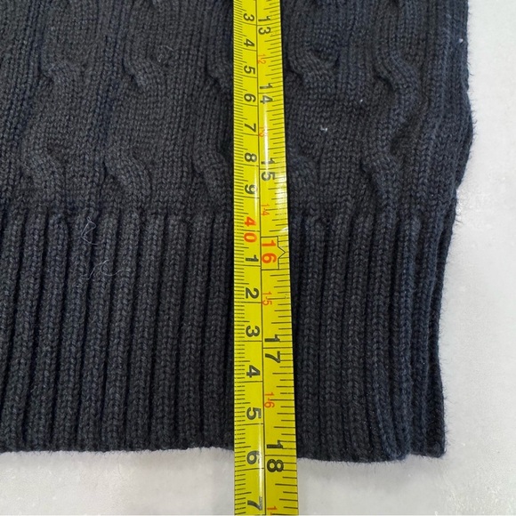 Polo Ralph Lauren BLACK CABLE Knit Crew-Neck Sweater Boy's 7 RED PONY - Picture 5 of 6